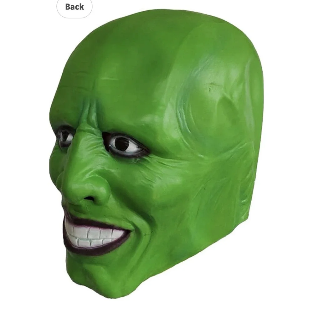 Jim Carrey The Mask Movie Creepy Green Cosplay Headgear Halloween Memorabilia